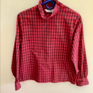 Red plaid cotton Ms. Sero long sleeve turtleneck shirt size 10